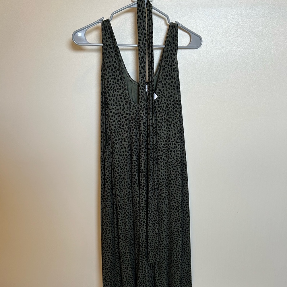 Latched Mama Black and Green Polka Dot Sleeveless Romper